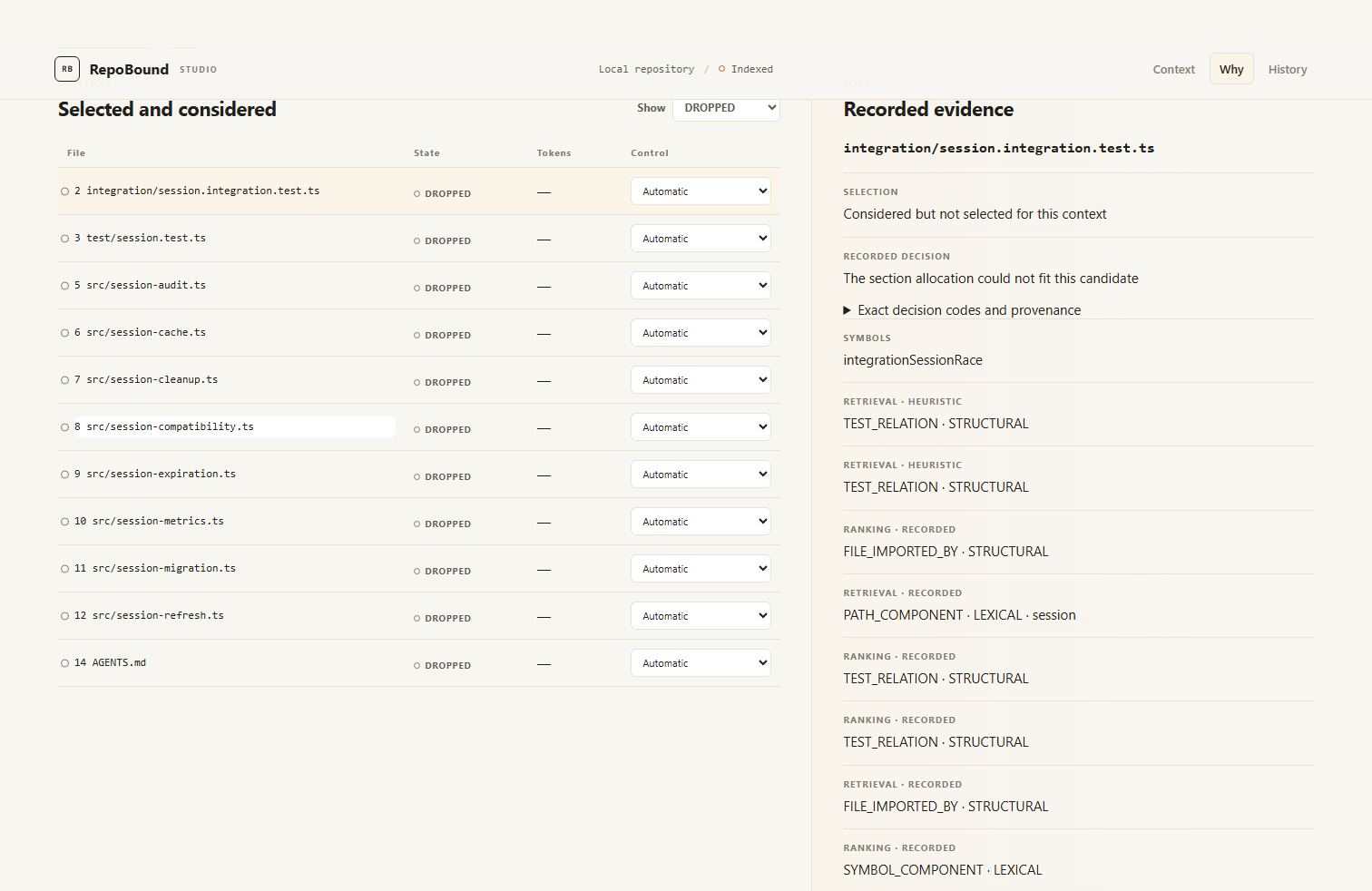 Real RepoBound Studio Context and Why workbench